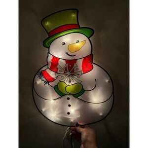 Design Group Lighted Snowman Window Decoration Indoor/Outdoor Use Works
